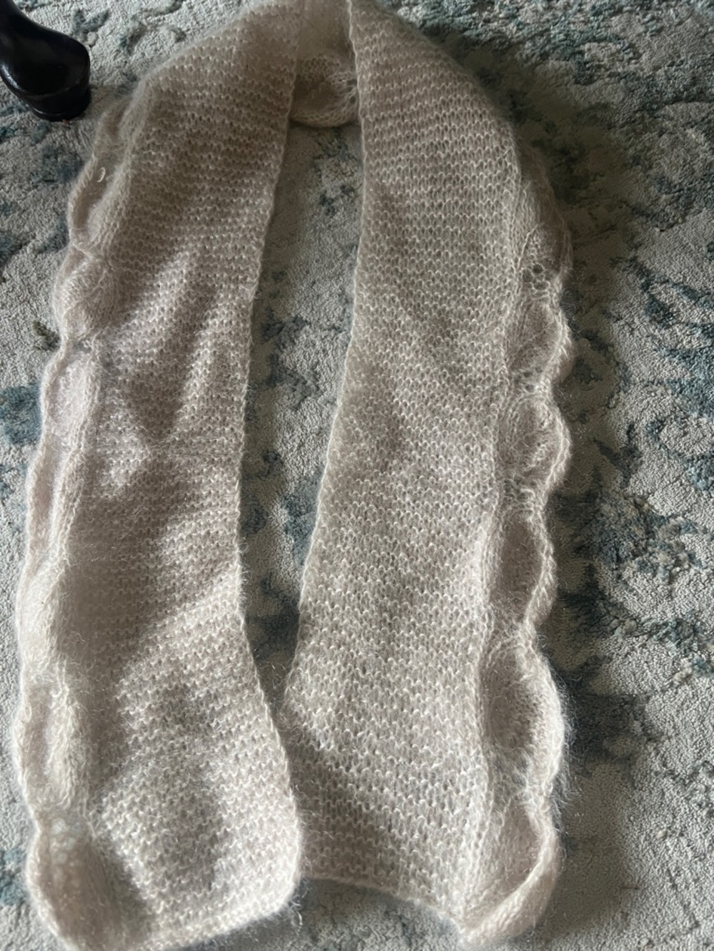 Soft Cream Mohair-Look Scarf